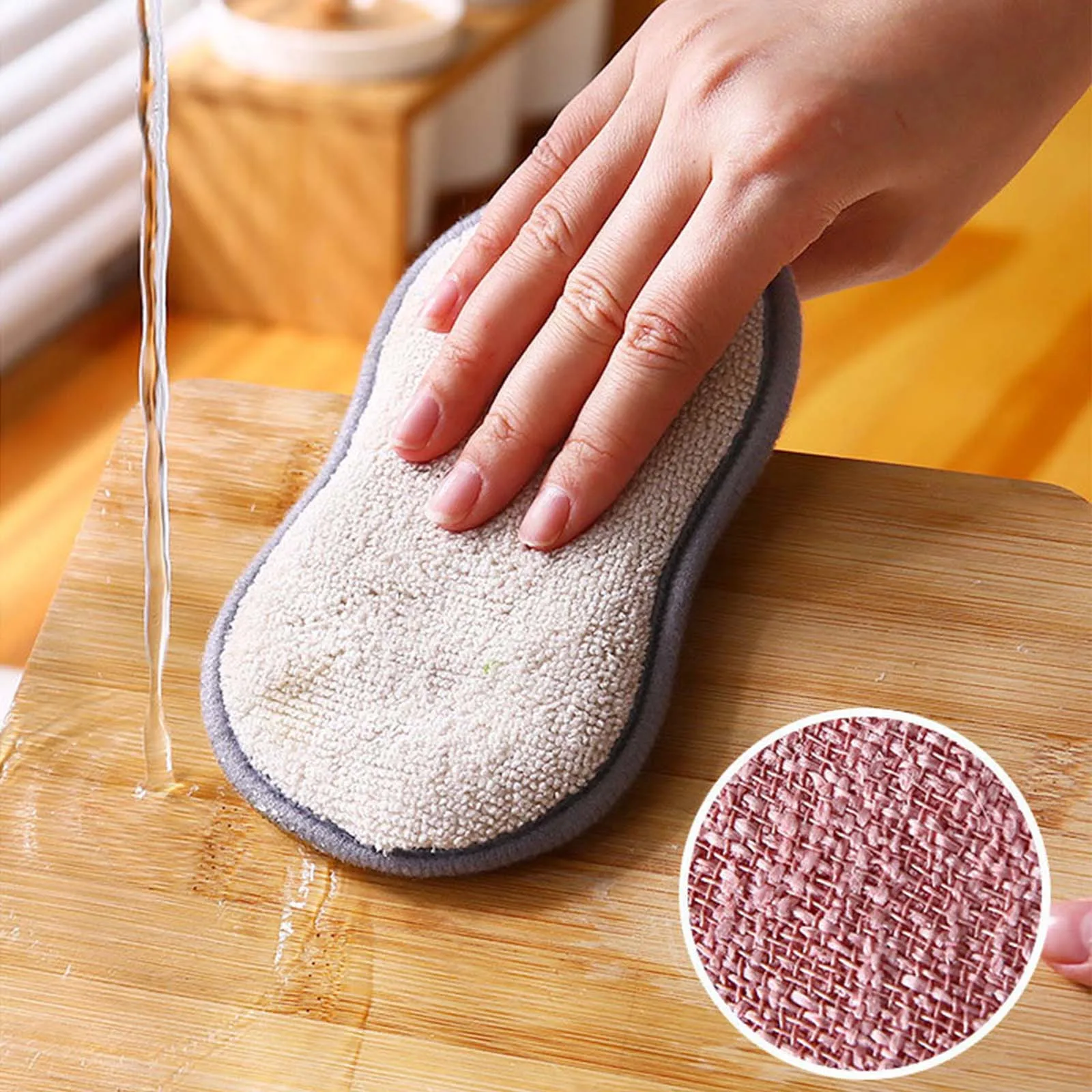 

5PCS Double Sided Kitchen Cleaning Magic Sponge Kitchen Cleaning Sponge Scrubber Sponges for Dish washing Bathroom Accessories