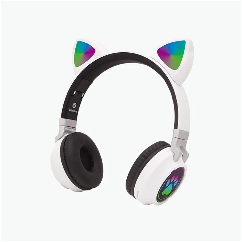 

New Product B30 Cute Girl Wireless Bluetooth Cat Ear Cat Claw Headset With Microphone Led Light Effect Support Tf card