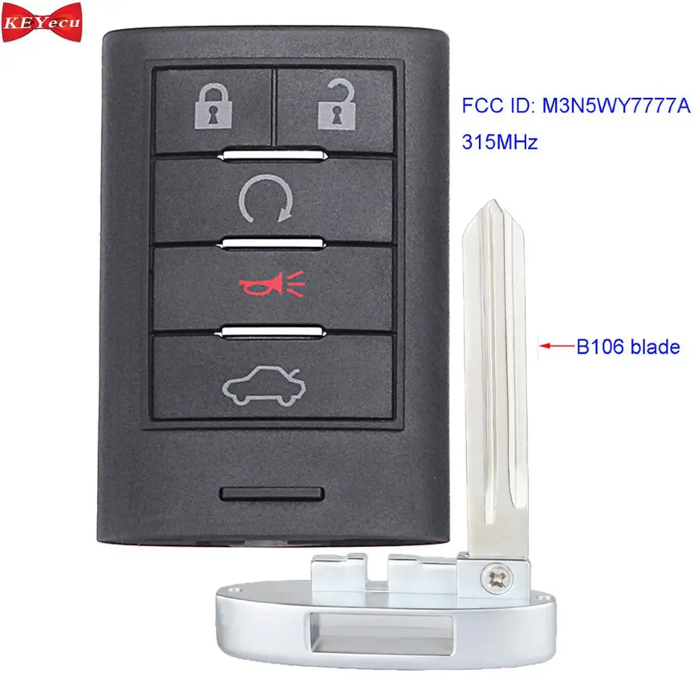 KEYECU для Cadillac CTS 2008-2015 STS 2008 2009 2010 2011 дистанционный брелок ключей M3N5WY7777A 25943676 25943677 315