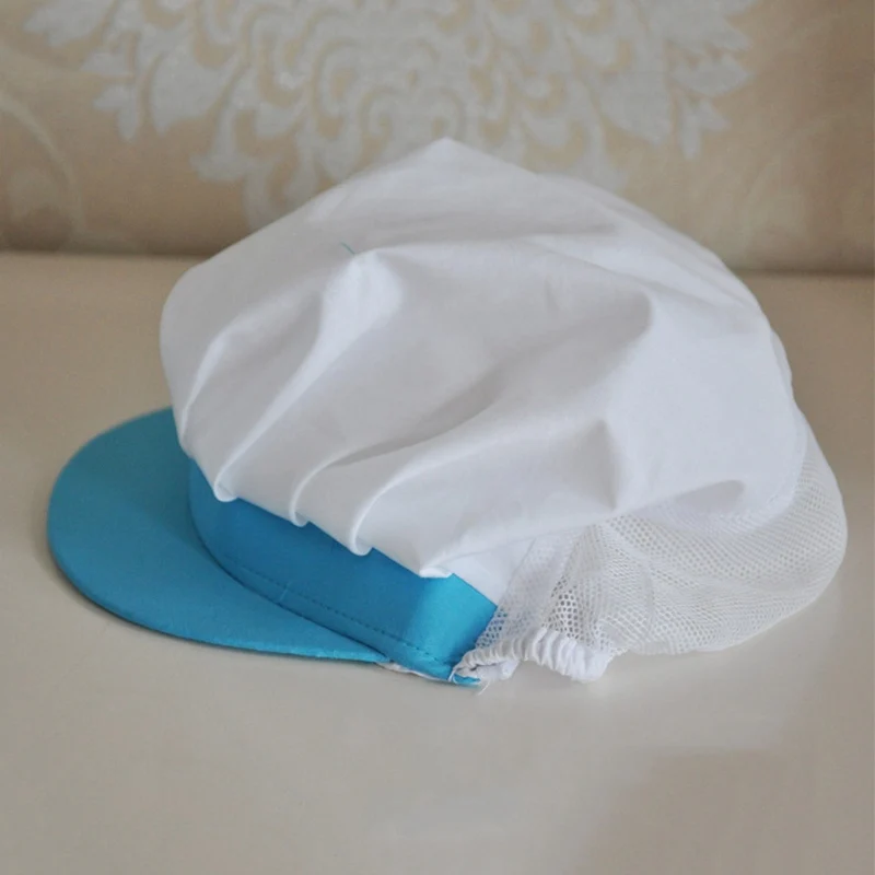 Blue white Женская кепка шеф-повара, аксессуары для ресторанов, дышащая Кепка для шеф-повара, эластичная Кепка для кухни, Пылезащитная Кепка для приготовления пищи - Цвет: Blue white