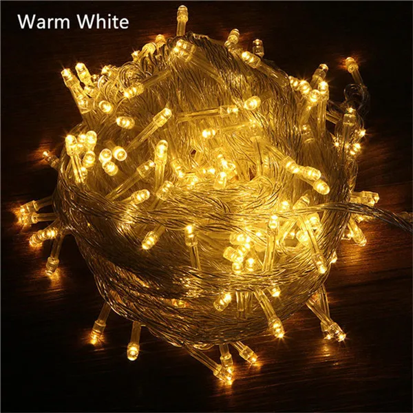warm white Светодиодный Сказочный свет 10 м Медный провод гирлянды светодиодные уличные светильники Водонепроницаемый Гирлянда для вечерние праздничные дома Свадебные украшения освещение - Испускаемый цвет: warm white