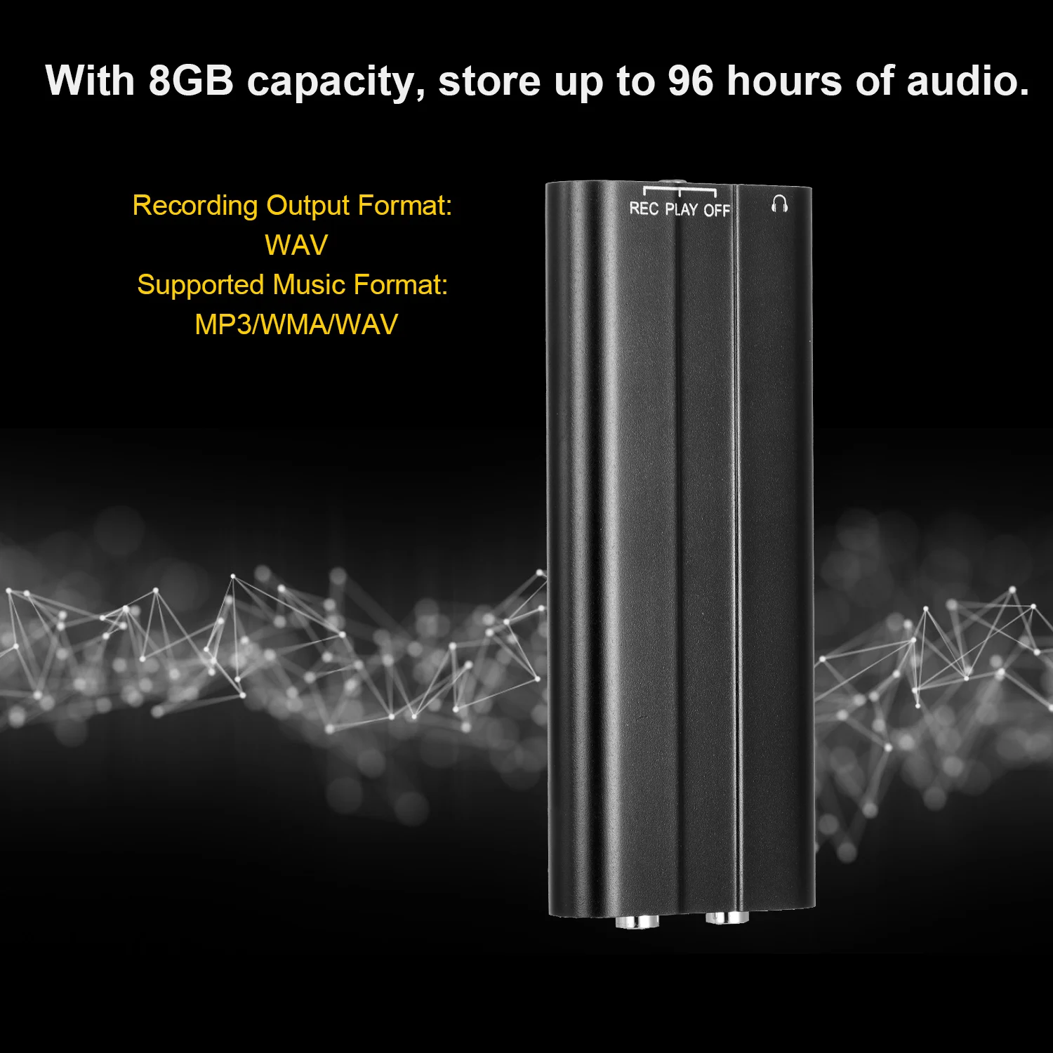 Миниатюрный цифровой диктофон музыкальный mp3 плеер с активацией голоса и одной