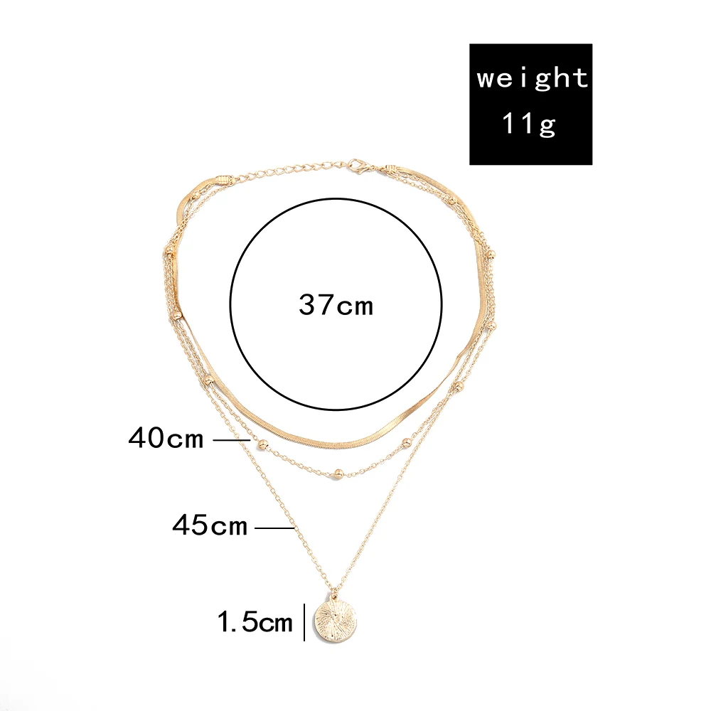 Женское ожерелье с подвеской в стиле бохо золотистое многослойное женское колье