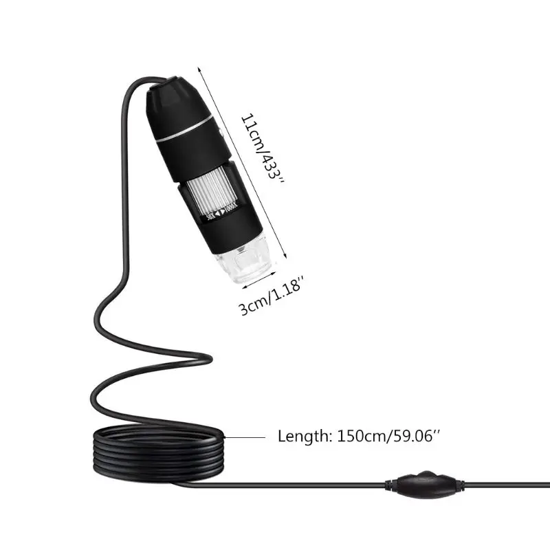 2MP 1080p 3 в 1 USB Type-C Micro-USB 1000X микроскоп Лупа камера видео эндоскоп для android- Phone OSX Windows PC
