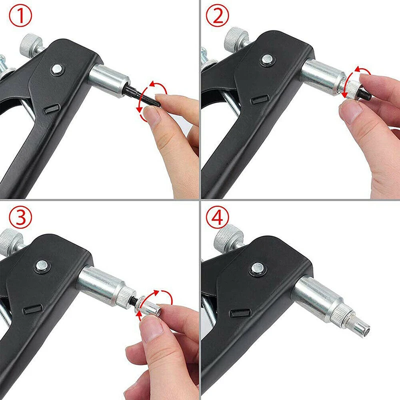 106pcs/set Repair Pull Woodworking Double Handle Household Insert Steel Manual Riveter Accessories Threaded Nut Hand Tool | Инструменты