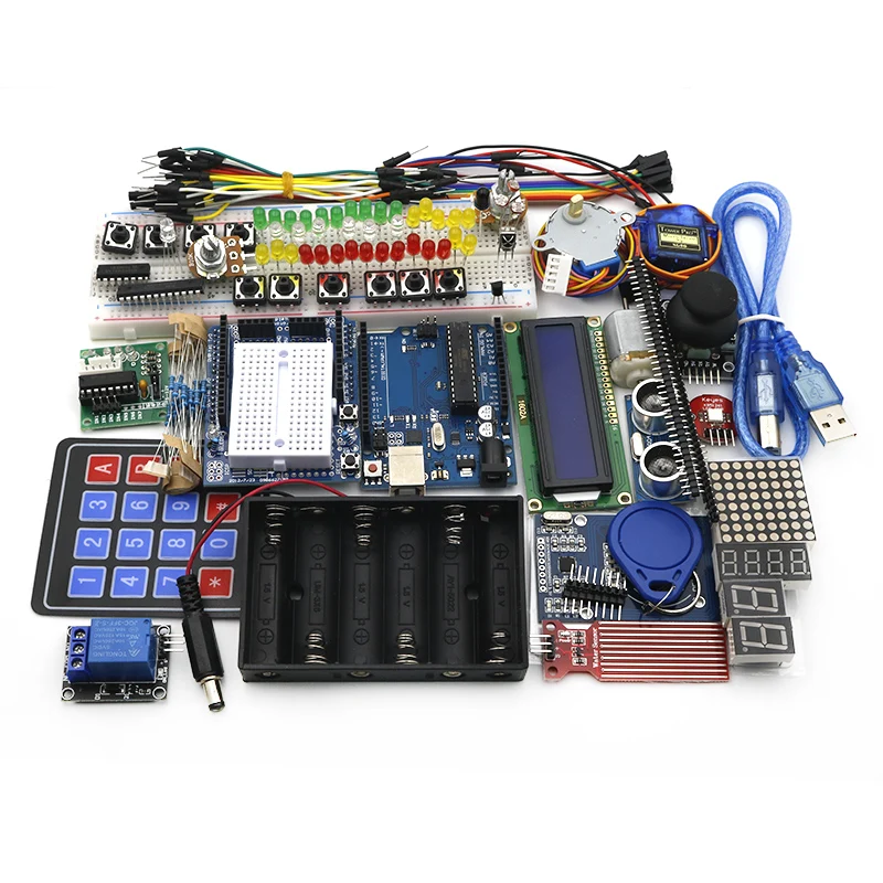 Стартовый комплект для arduino Uno R3 макетная плата и держатель Step Motor / Servo /1602