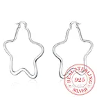 Горячая 925 стерлингового серебра серьги, свадебные украшения, аксессуары, мода корейский Серебряный Большой звезды серьги-кольца для женщин 2020