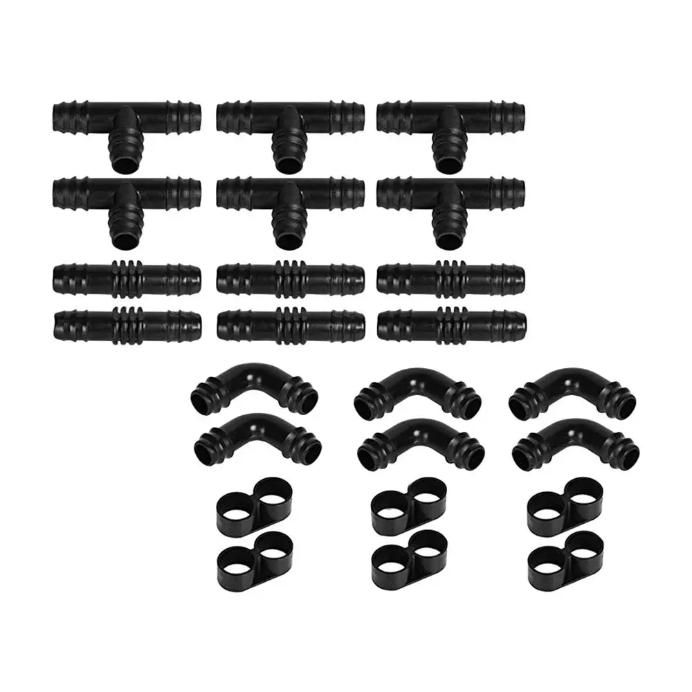 

48Pcs Watering Tube Connectors Creative Park Spray Nozzles (Black)
