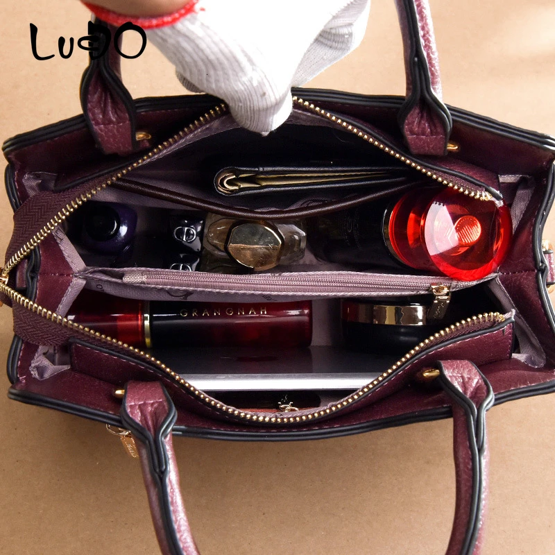 

LUCDO Brand Luxury Handbags Crocodile Pattern Women Messager Bags Designer Leather Crossbody Tote Bags Bolsa Feminina Sac A Main