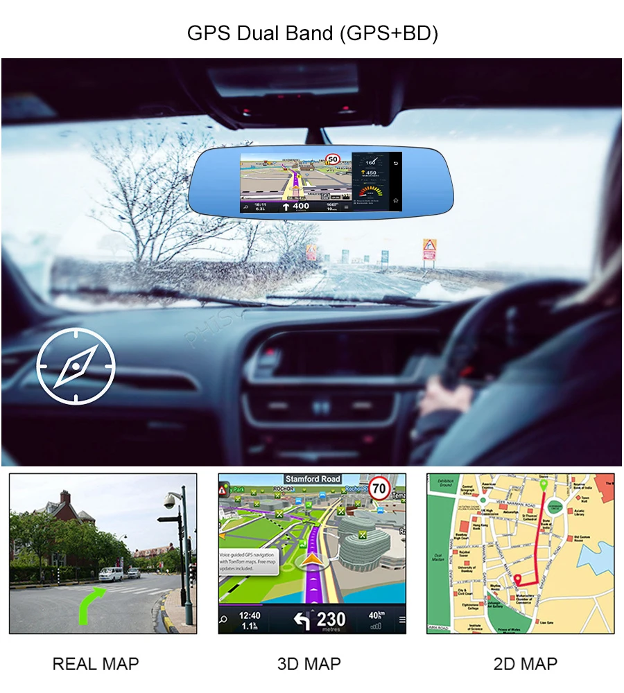 7 дюймов 4G специальный зеркальный Автомобильный видеорегистратор Android 5 1 с gps