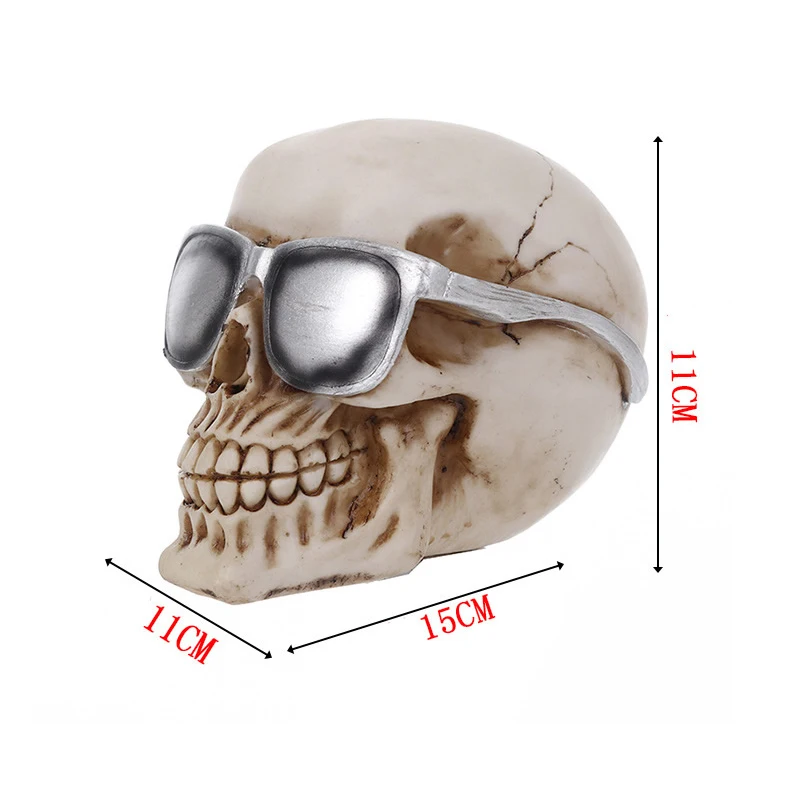 

Homhi Retro Resin Skull Statue Home Office Desk Decoration Individuality Art Statue Halloween Home Decoration Model