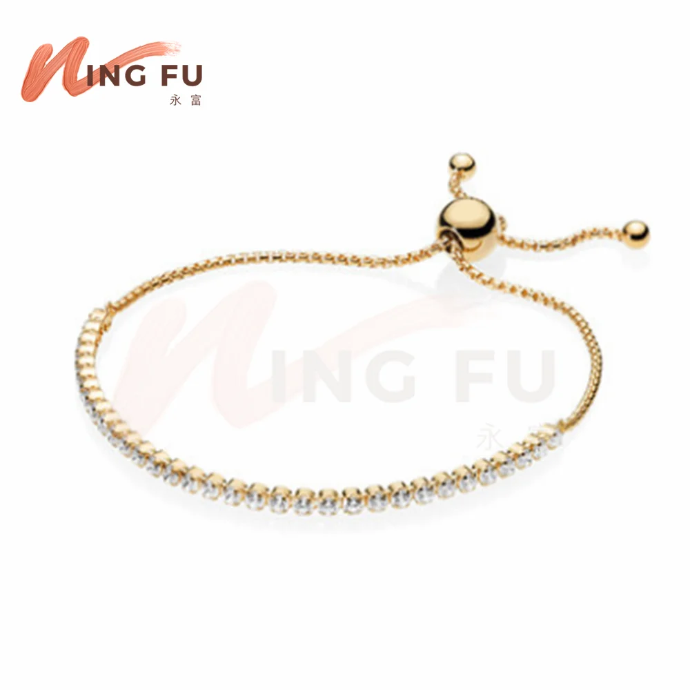 

WingFu Hot Sale S925 color bracelet adjustable original 1:1 sweet romantic inset zircon multicolor birthday gift