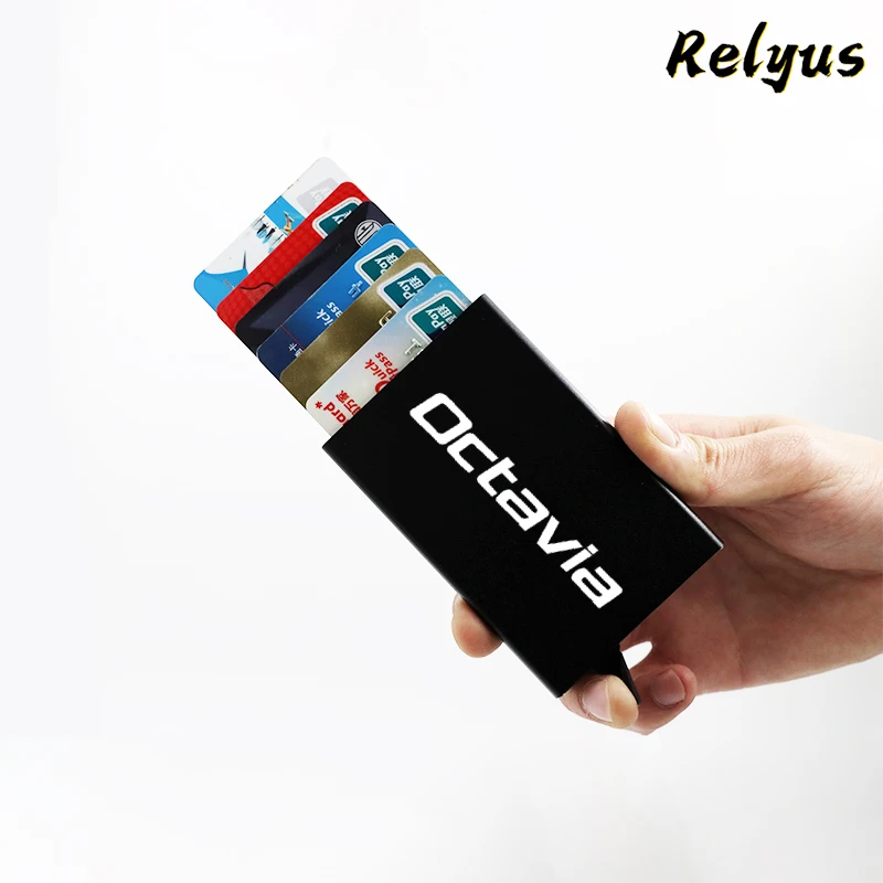 

Credit Card Holder Men Anti-theft Slim Rfid Wallet Metal Case Porte Carte Women ID Cardholder For Skoda Octavia 2 3 4 RS 5e