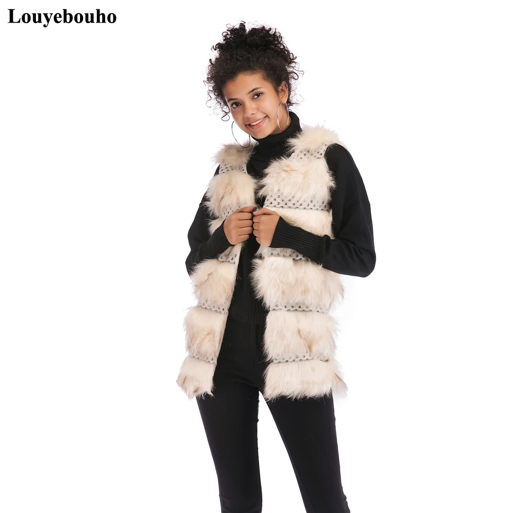 Женский зимний пушистый жилет пальто модный однотонный Свободный Пушистый