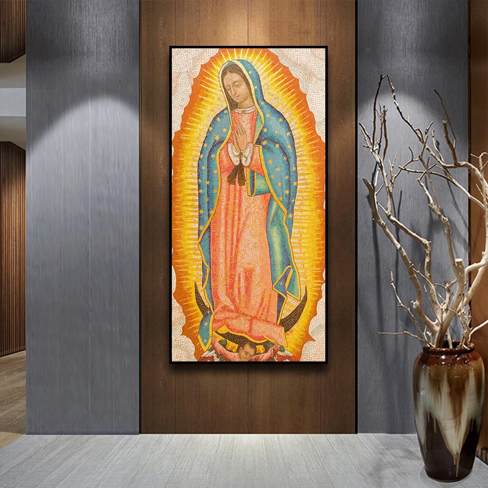 

Wall Art Blessed Virgin Mary Christian Tradition Diamond Painting Abstract Portrait Home Decor Living Room Posters Pictures