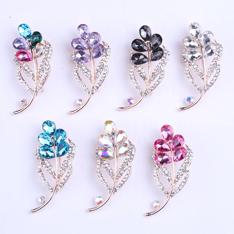 Роскошные женские броши в форме цветка с кристаллами искусственные булавки для