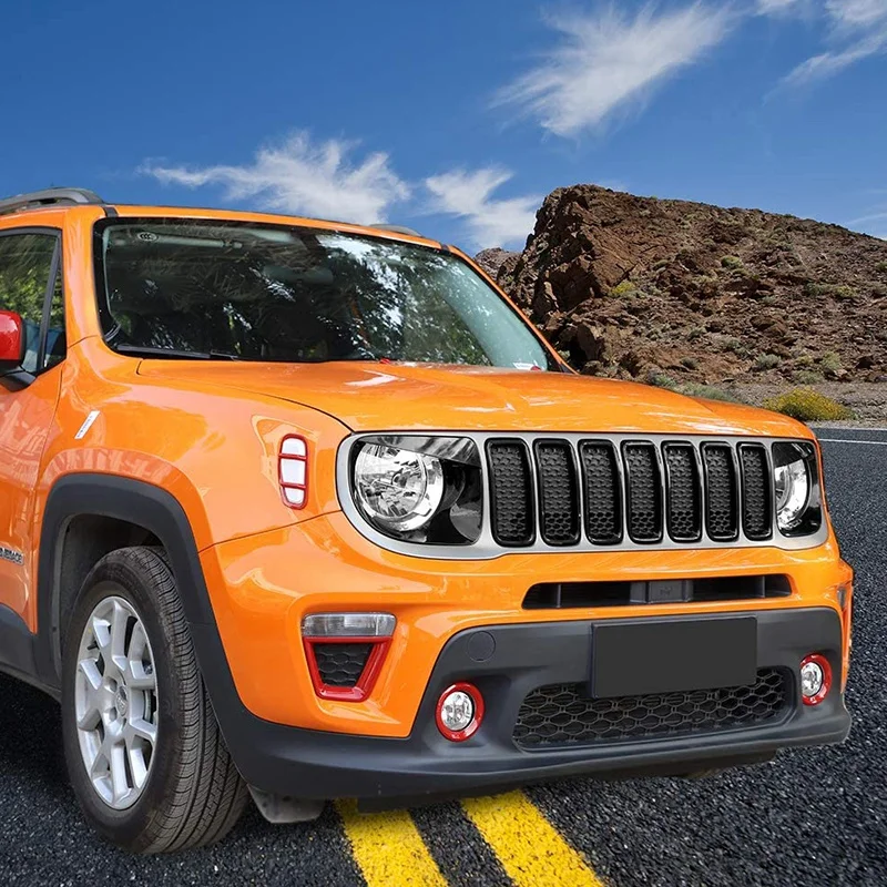 Для Jeep Renegade 2019 2020 передние вставки для радиаторной решетки комплект крышек фар ABS
