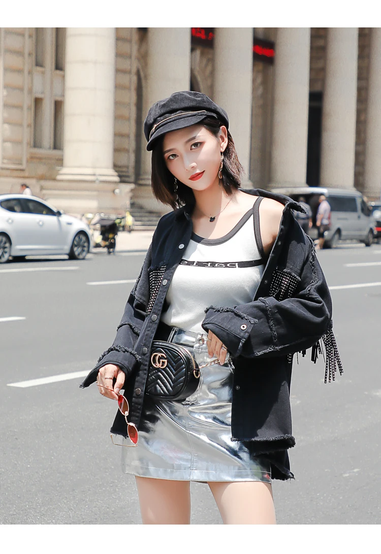 Новинка модная Свободная куртка Hebaoli в стиле пэчворк с кисточками и длинными