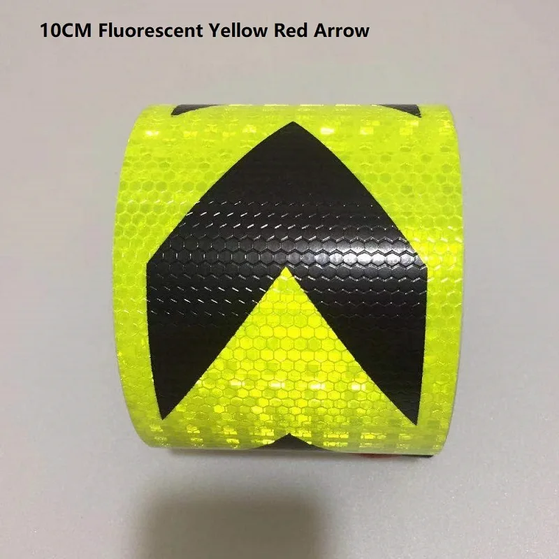 Yellow Black Arrow 10 см* 1 м стрелка/саржа самоклеющиеся ПВХ Светоотражающая Предупреждение лента безопасности дорожного движения Строительная площадка светоотражающий направляющий знак - Цвет: Yellow Black Arrow