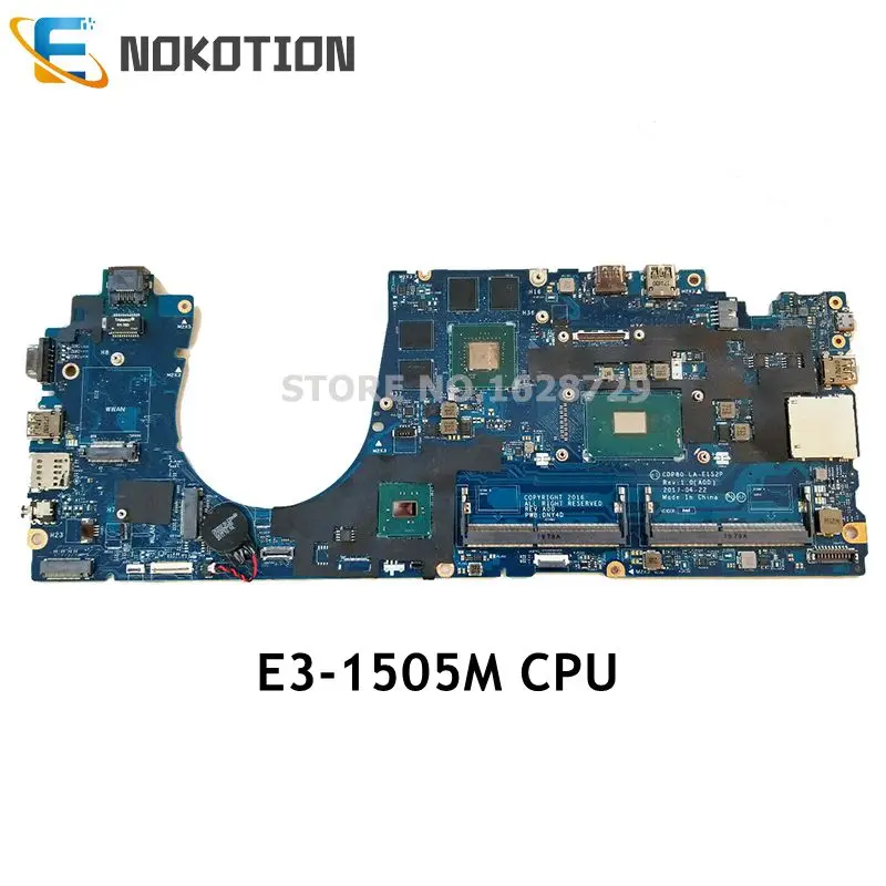 

NOKOTION CN-0CMN4N 0CMN4N CMN4N CDP80 LA-E152P для Dell Precision 3520 материнская плата E3-1505M CPU 3,0 GHz Quadro M620 + HD630 GPU