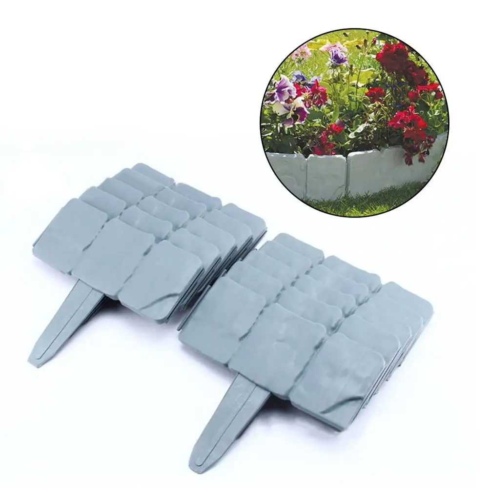 10 шт. серый садовый забор окантовка из камня эффект мощеного пластиковая
