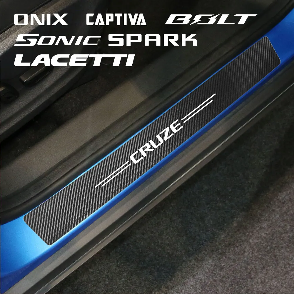 4 шт. наклейки на пороги автомобиля из углеродистой кожи |