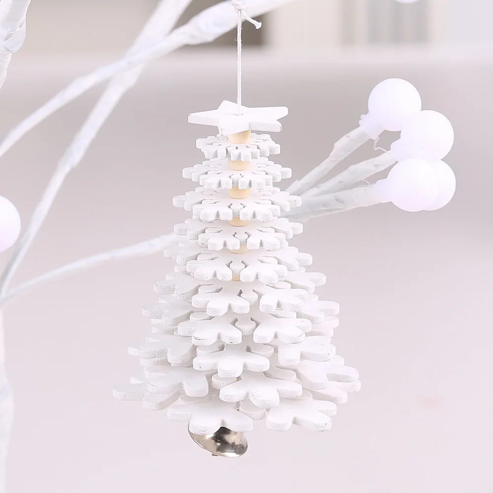 White Snowflake Украшения для рождественской елки, украшения с оленем, Санта Клаусом, креативная подвесная гирлянда, Подвески, Рождественский Декор для украшения дома, Q - Цвет: White Snowflake