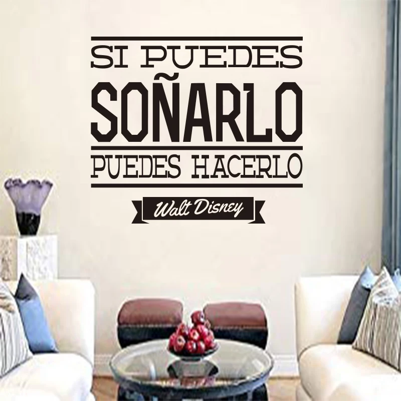 Испанские виниловые настенные наклейки вдохновляющие цитаты для гостиной и