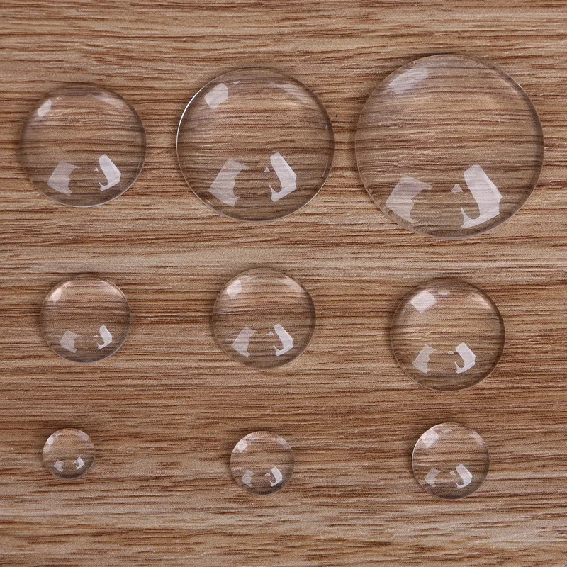 Aiovlo 10pcs/lot Round/Oval/Square Flat Back Glass Blank Cabochon Cameo Beads for DIY Necklaces Earrings Bracelet Jewelry Making