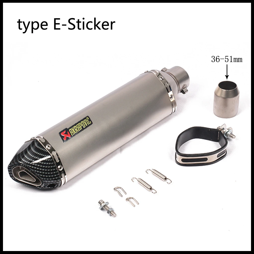 type E-Sticker 470 мм мотоцикл Akrapovic выхлопная труба Escape универсальный модифицированный скутер глушитель дБ убийца глушитель для Z250 MT03 ATV Dirt Bike - Цвет: type E-Sticker