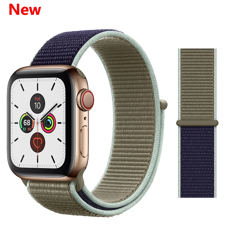 Khaki Спортивный ремешок-петля для apple watch 4, 5, 3, 44 мм, 40 мм, correa, 42 мм, 38 мм, iwatch, браслет, дышащий, apple, Аксессуары для часов - Цвет ремешка: Khaki