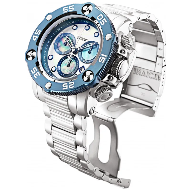 

Мужские кварцевые часы с хронографом из нержавеющей стали 52,5 мм