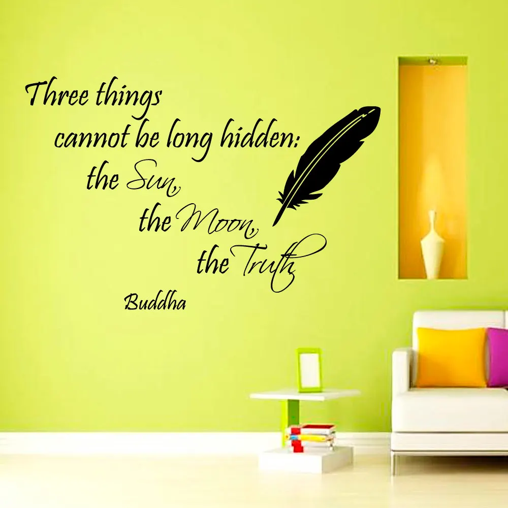

Три вещи не могут быть длинными, скрытая Будда Наклейка на стену перо, украшение на стену, художественные фрески для гостиной, спальни, накле...