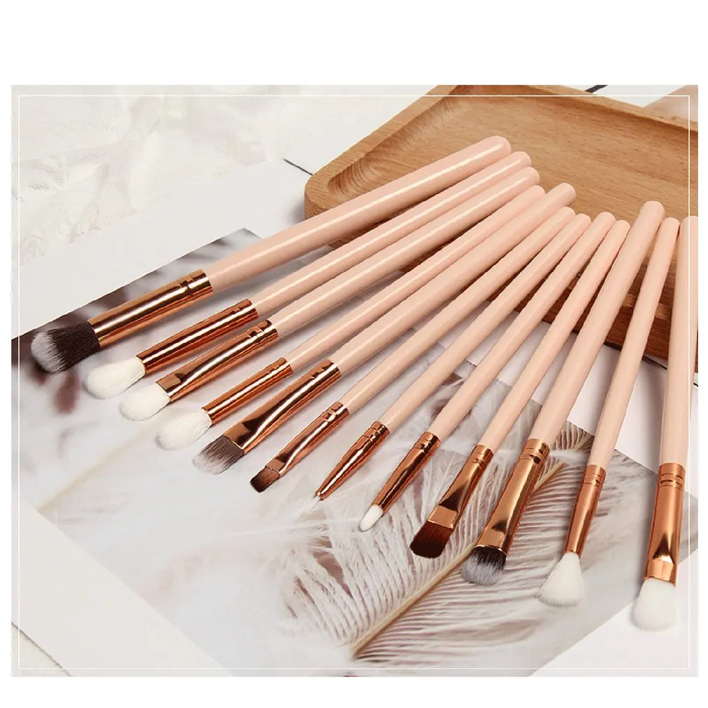 10 шт./компл. женский набор кистей с деревянной ручкой для теней век косметическая