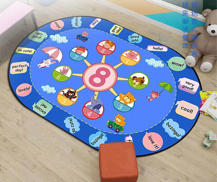 3D принт хрустальный бархатный детский игровой коврик 0,6 см коврик для ползания противоскользящий детский ковер круглый развивающий коврик для детей игровой коврик
