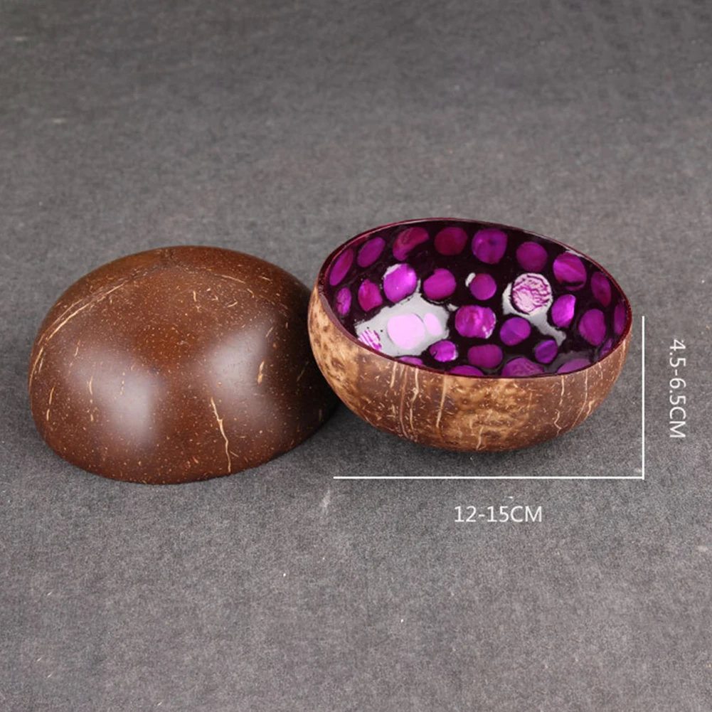 Натуральная Кокосовая раковина круглая нашивка салатная лапша рисовая чаша