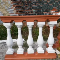 18cm 7 09 in long plain brace pattern balcony gardening top bottom shared straight precast balustrade rail concrete mold