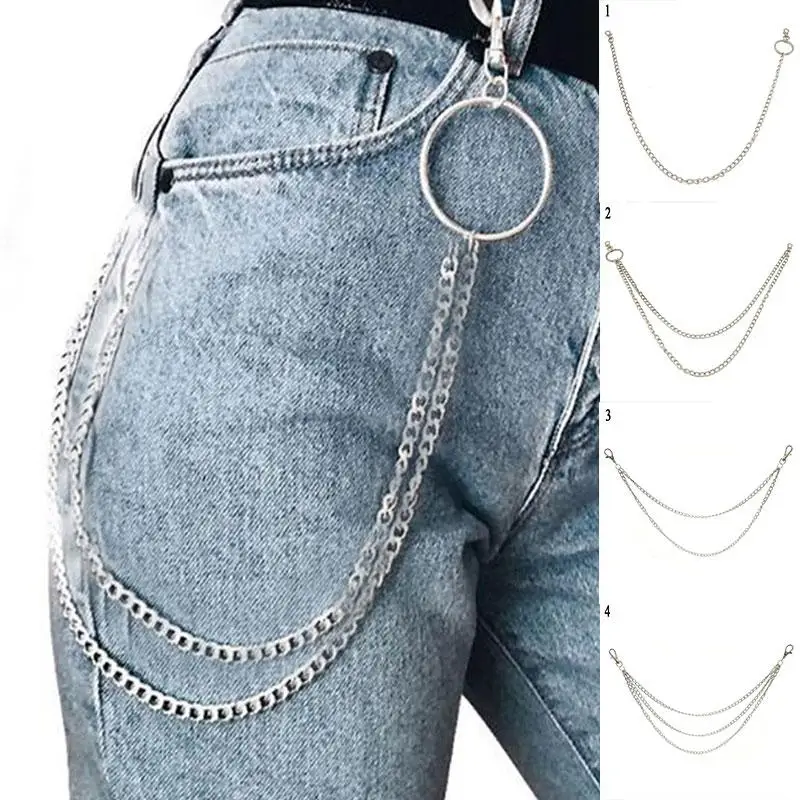 2 слойная цепочка на талию для брюк в стиле панк рок из акрила пояса карамельных