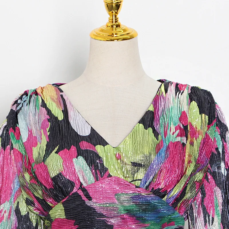 Женское облегающее платье с оборками Летнее мини-платье цветочным принтом