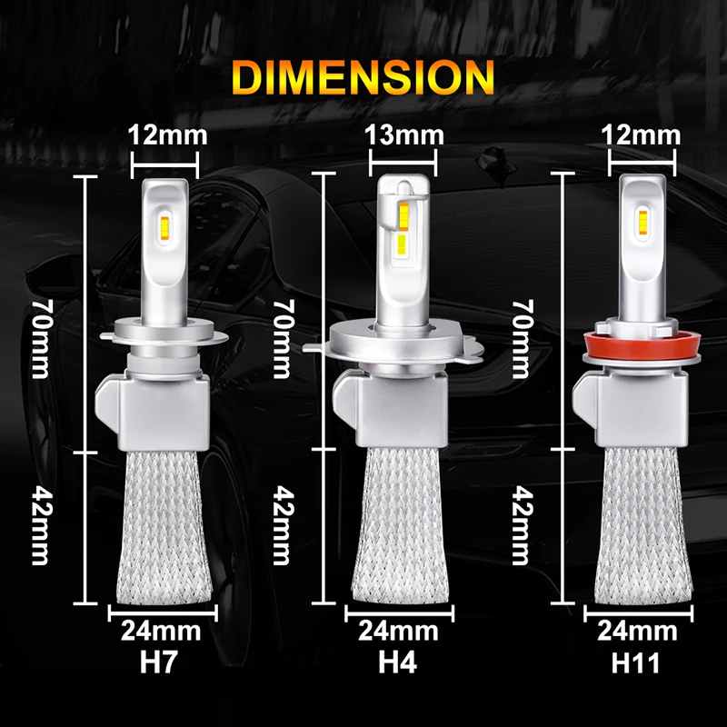 Лампа CSP H4 led H7 H1 H11 9005 HB3 9006 HB4 медная полоса фары nebbia лампа дальнего ближнего и