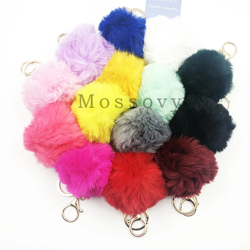 10 цветов Брелок для волос женщин Модная креативная плюшевая синяя сумка Подвеска