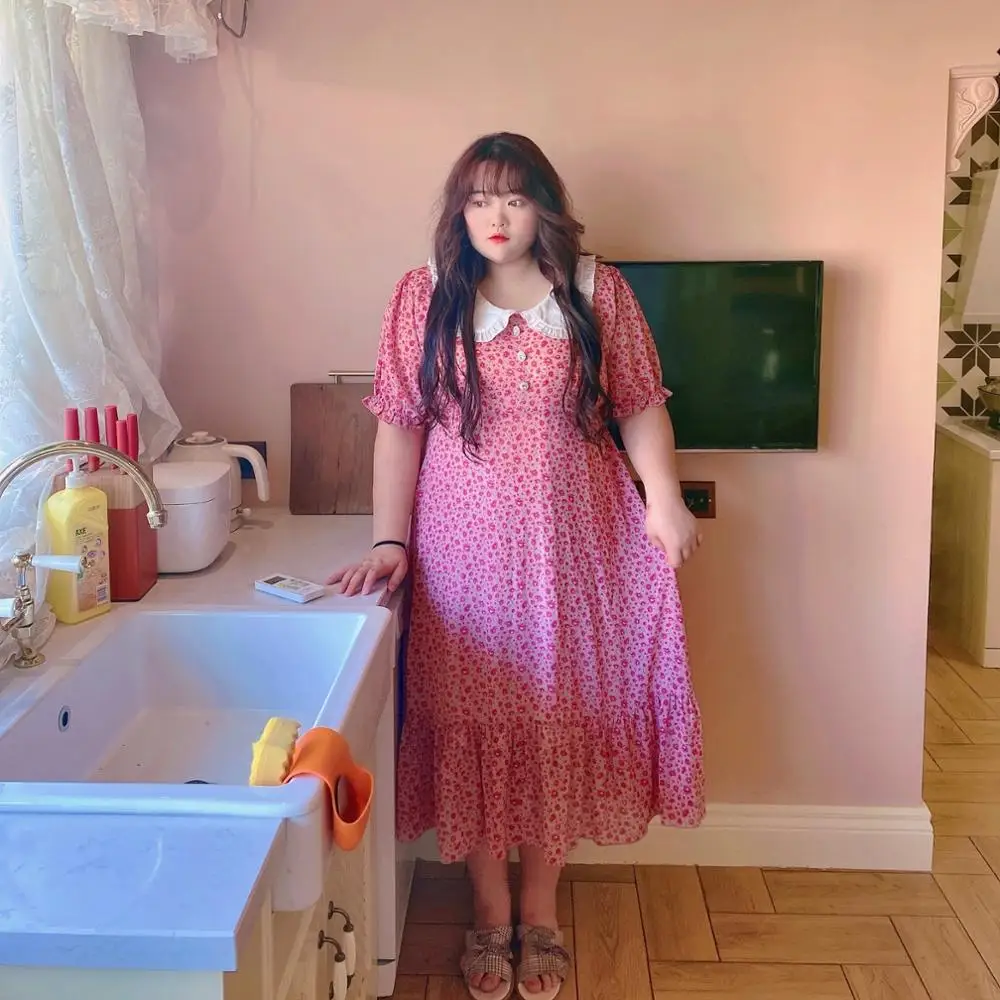 

Summer princess lolita dress vintage lace bowknot peter pan collar high waist victorian dress kawaii girl big XL-4XL cosplay