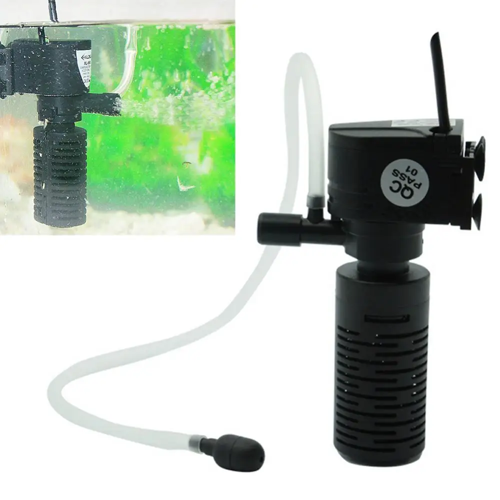 

3 in 1 Mini Aquarium Fish Tank Filter Water Purifier Submersible Oxygen Pump Water Pump Fish Tank Accessories Aquarium Purifier