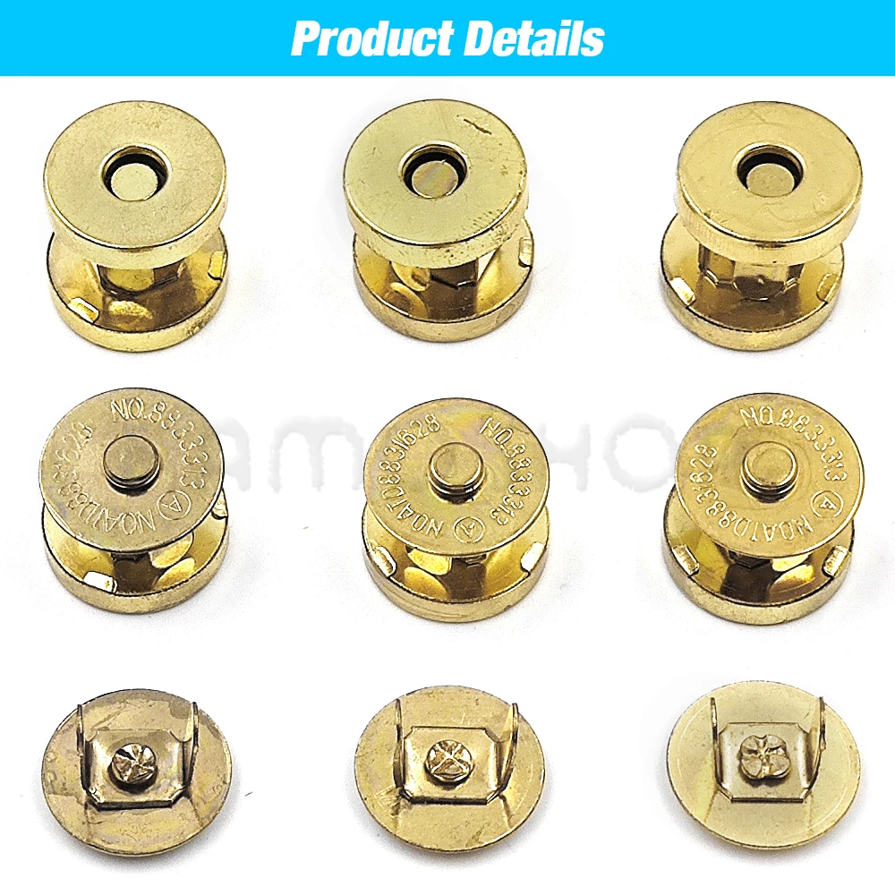 10sets/lot Magnetic Snap Fasteners Clasps Buttons Handbag Purse Wallet Craft Bags Parts Accessories Adsorption Buckle 14mm 18mm | Дом и сад