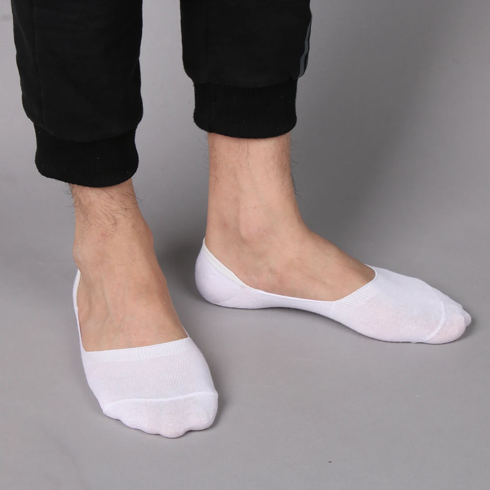 1 пара летних Для мужчин невидимые носки башмачки Нескользящие твердого силикона