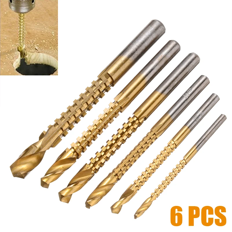 Набор ступенчатых сверл 6 шт. для работ по дереву металлу пилы 3 мм/4 мм/5 мм/6 5 мм/8