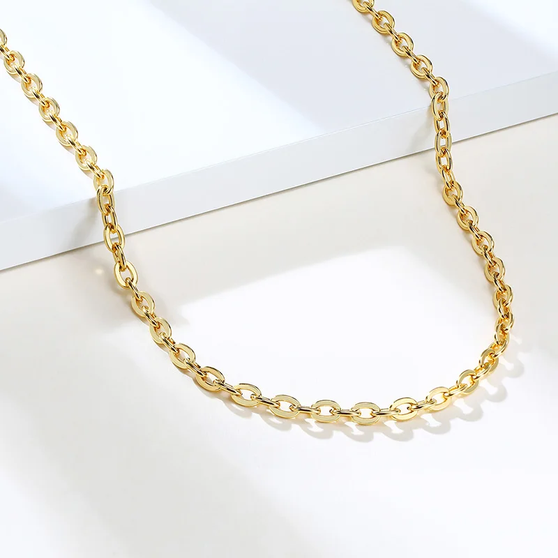 Золотистое Ожерелье-цепочка ROLO для женщин 5 мм из нержавеющей стали 15 7 дюйма |