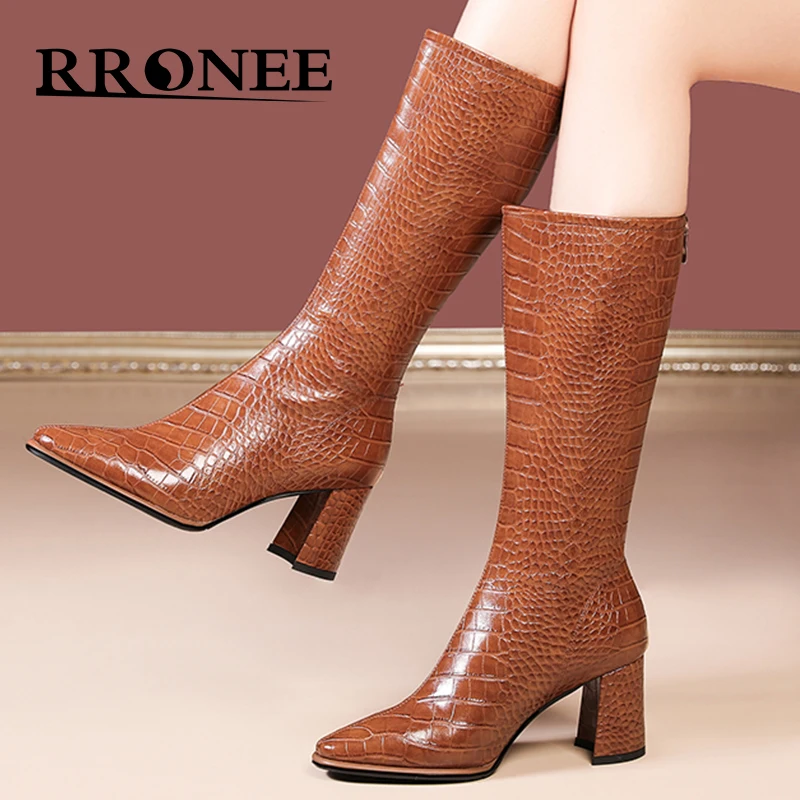 

2021 autumn and winter new plus velvet boots retro British style knight boots women