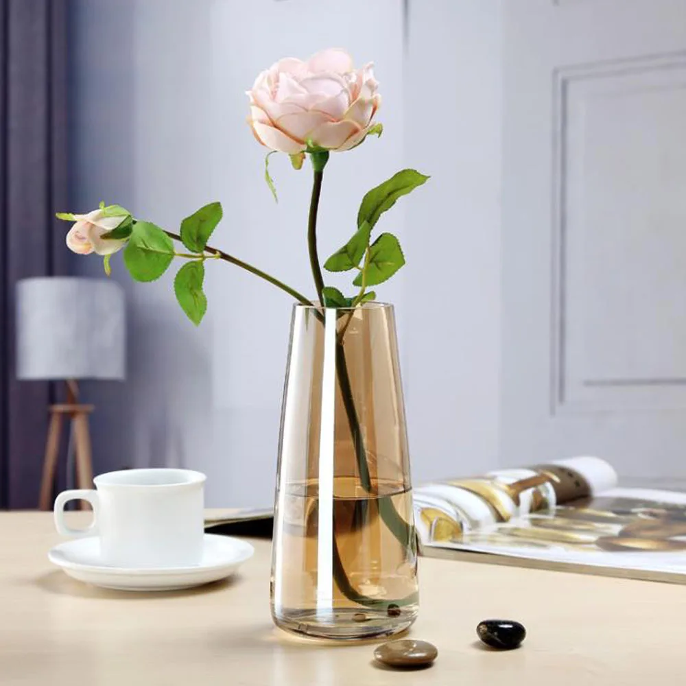 Прозрачные стеклянные вазы в скандинавском стиле украшение для гостиной и стола