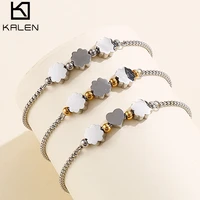 kalen bohemian flowers bracelets for women boho jewelry geometric leaves beads layered hand chain adjustable charm bracelet
